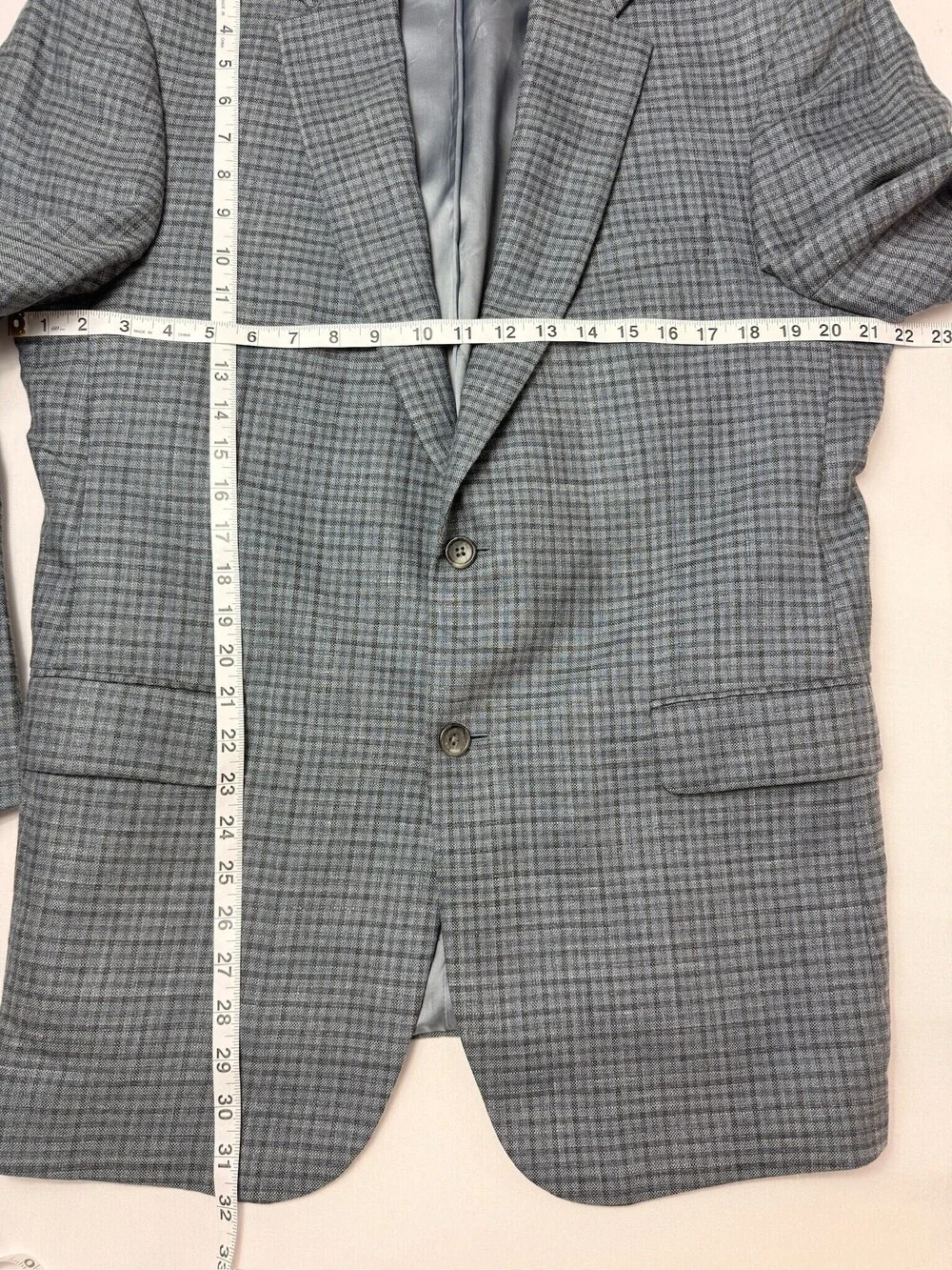 JoS. A. Bank Signature Wool Silk Linen Plaid Sport Coat 43R